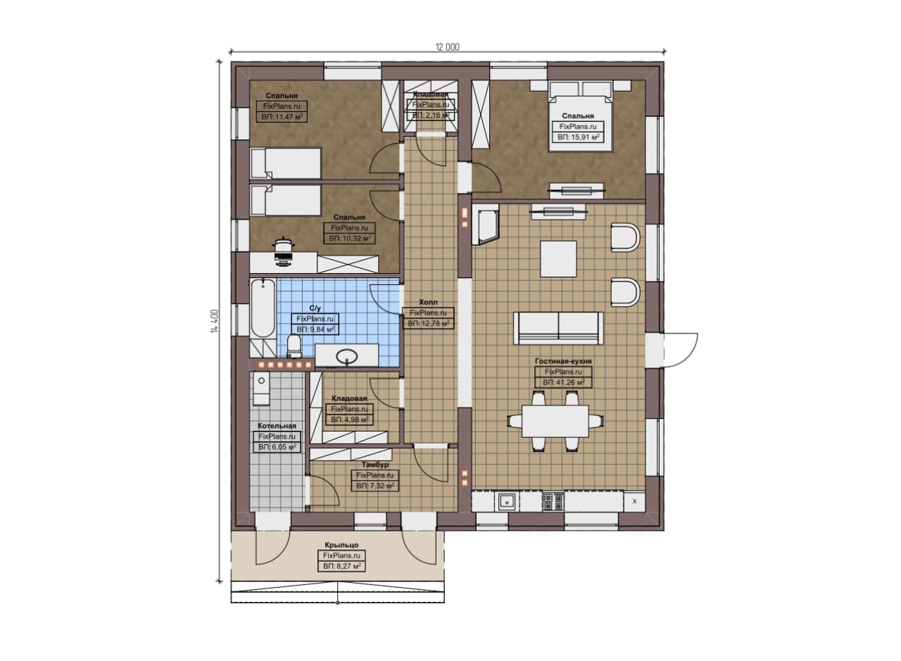 Планировка Одноэтажный дом F-9602