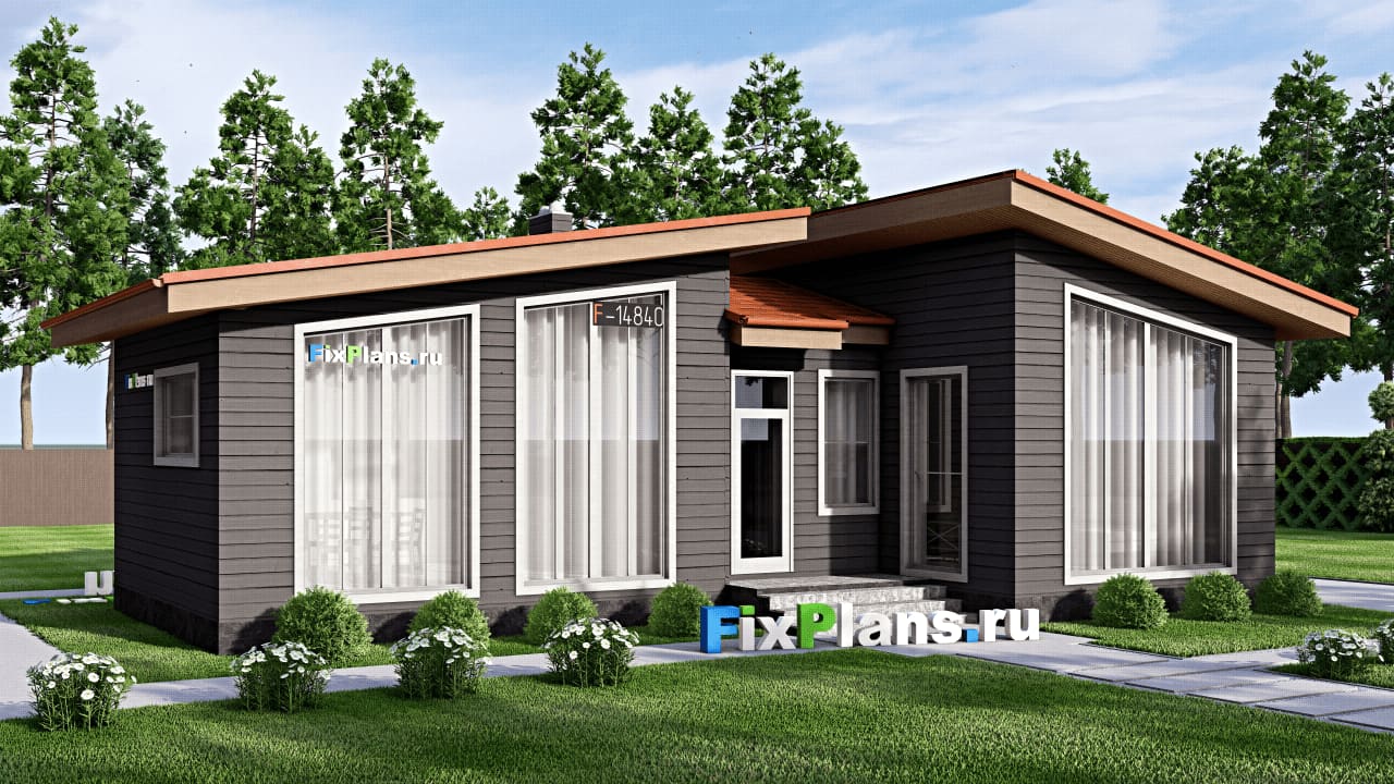Одноэтажный дом F-14840 — фасад