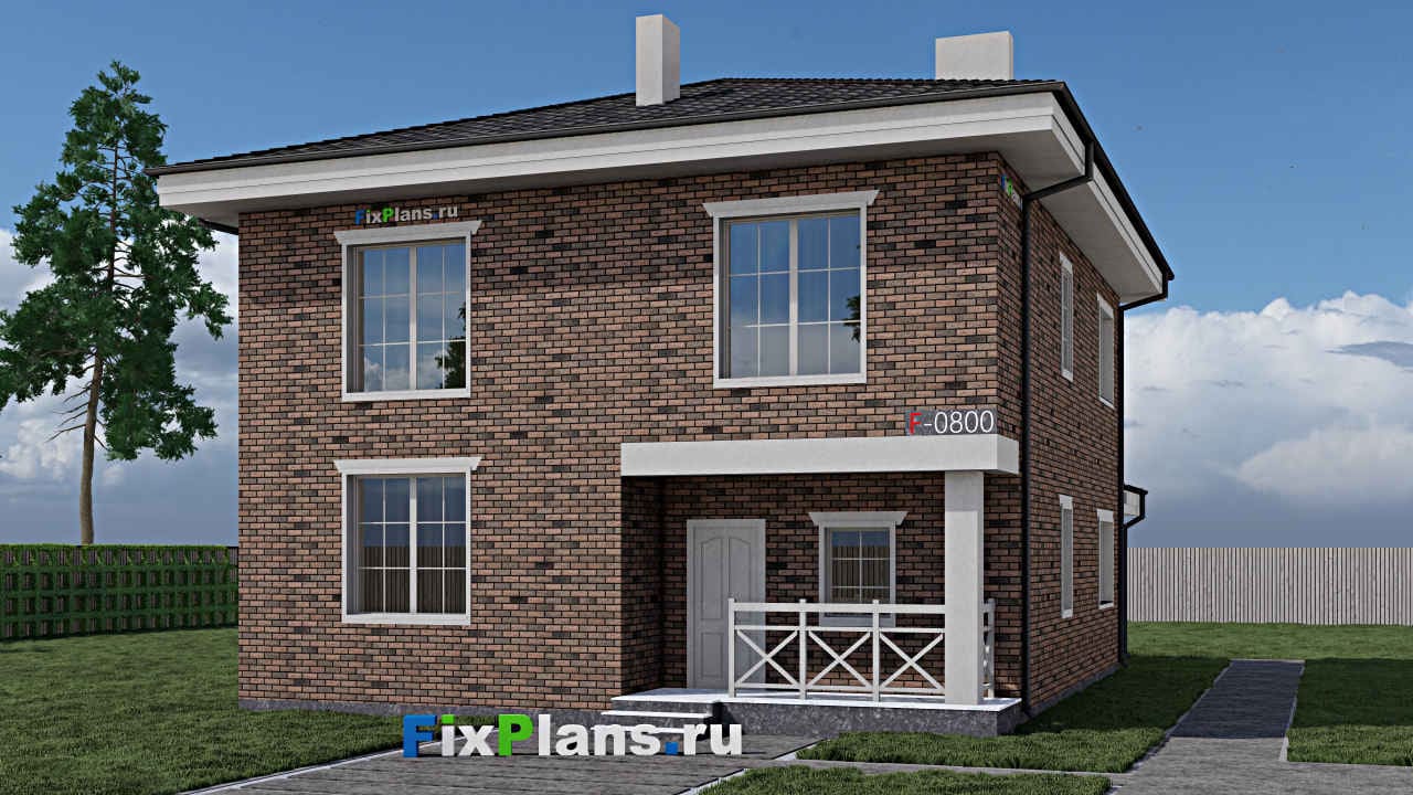 Двухэтажный дом F - 0800 — фасад